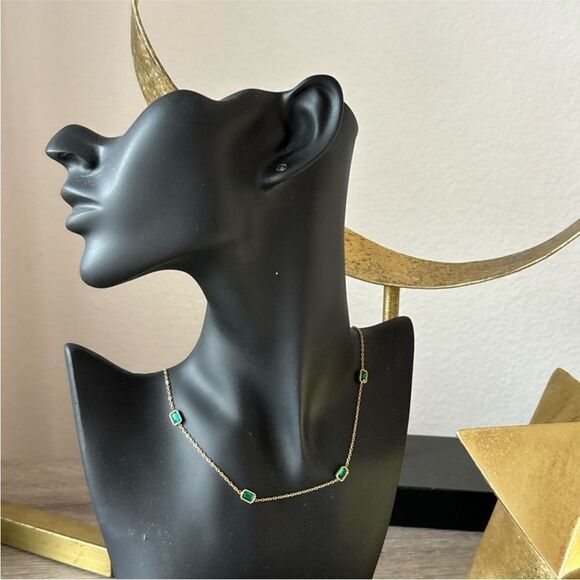 Green stone necklace A1179 - Picture 8 of 8